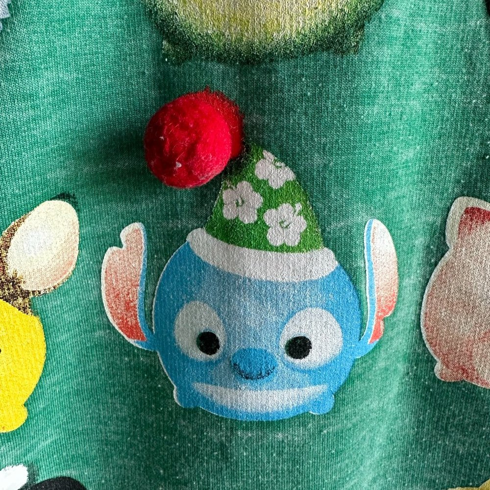 🧡 3/$15 - Disney Tsum Tsum Green Christmas Hoodie Kid Large - Picture 2 of 10